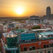 Terraza Hotel Santo Domingo vista drone atardecer