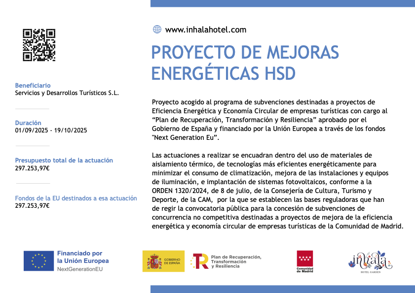 Inhala hotel garden proyecto fondos europeos